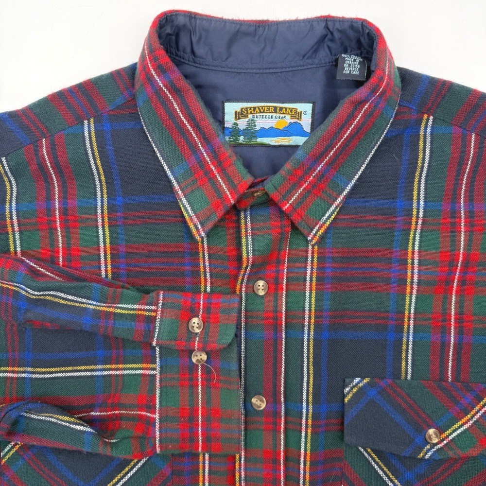 Shaver Lake Button Up Shirt Men XL Navy Blue Plaid Outdoor Gear Long Sleeve